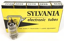 Mid Century Electronic Tube With Box Set Of 5 Sylvania Model 6HM6 NOS NIB 1960s