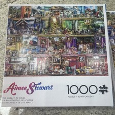 Buffalo Aimee Stewart The Library of Dogs 1000 pc Jigsaw Puzzle Colorful Collage