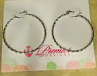 Vintage  Premier Designs Silvertone Metal Hoop Earrings Costume Jewelry — photo 1