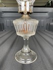 Antique US Glass Duncan Ribbed Band, Pattern Glass Oil Lamp #1 Queen Anne Burner — photo 3