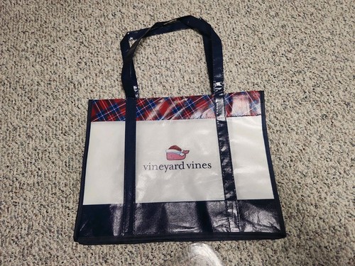 Vineyard Vines Tote Bag Xmas Large Santa Whale Print  16x12x5.5