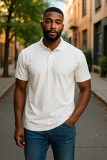 Men's Red Rhino Polo Shirt - Size XL - White