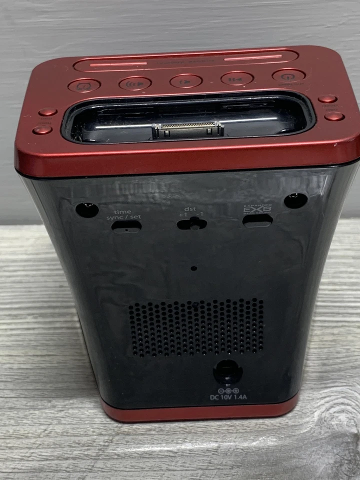 iHome iP21 Reloj Despertador Altavoz Base Rojo 30 Pines para iPod iPhone Sin Adaptador EXB Foto 4 de 4