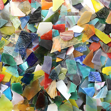 4.4Lb Iridescent Stained Glass Pieces Mosaic Tiles for Crafts Irregular Stained