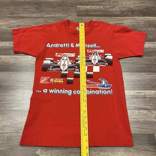 VTG MARIO ANDRETTI & MANSELL F1 INDY RACING RED TEE T-SHIRT SZ M USA (94) - Picture 4 of 5