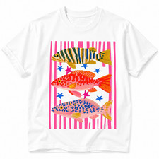 Colorful Tropical Fish Graphic T-Shirt Coasta...