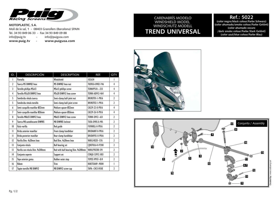 Puig Trend Screen Windshield Windscreen Black for Suzuki GS 500 E (01-08) - Image 3 of 4