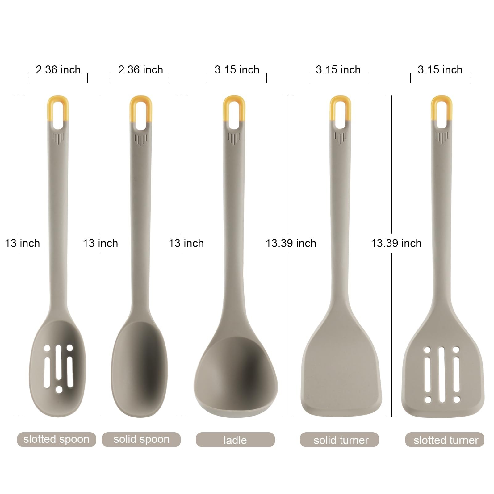 Silicone Kitchen Cooking Utensils Set: Heat Resistant 13inch Long Kitchen Gad...
