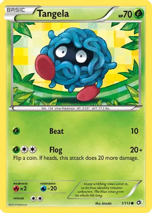 Tangela 1/113 C Legendary Treasures Pokemon NM/M