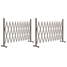 Set of 2 Expanding Garden Fencc, Aluminium Freestanding Foldable Picket Fence, 3