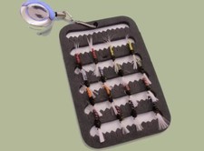 Thoraxed Buzzers, Trout Flies ,16 Mixed colour on a Fly Patch with a Zinger
