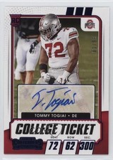 2021 Contenders Draft Picks College Game Ticket Blue /99 Tommy Togiai Auto ng3