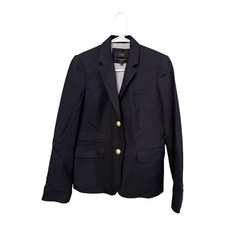 J.Crew Blazer Schoolboy Wool Women's Size 2 Navy Blue Preppy Classic