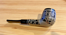 Aztec Warrior Themed Vintage Sterling Silver 925 Overlay Tobacco Pipe MEDICO