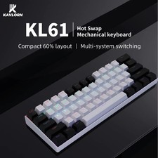 61 Keys Hot‑Swap Mechanical Keyboard, 60 Percent Compact Wired Gaming Keyboard,