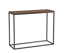 Image of Charles Bentley Industrial Chevron Console Contemporary Wood Metal Table