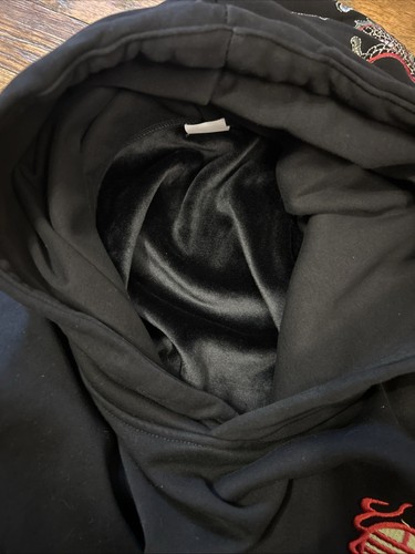Niepce Hoodie schwarz Feuerdrache Stickerei japanische Streetwear Sweatshirt 3XL - Bild 9 von 10