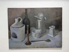 Estate Sale Collection Texas Artist Acrylic Painting on Canvas 30" x 40"