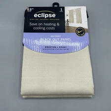Eclipse Thermaback Blackout Curtain Panel (1) Braxton KHAKI Tan  42" x 63"  NEW