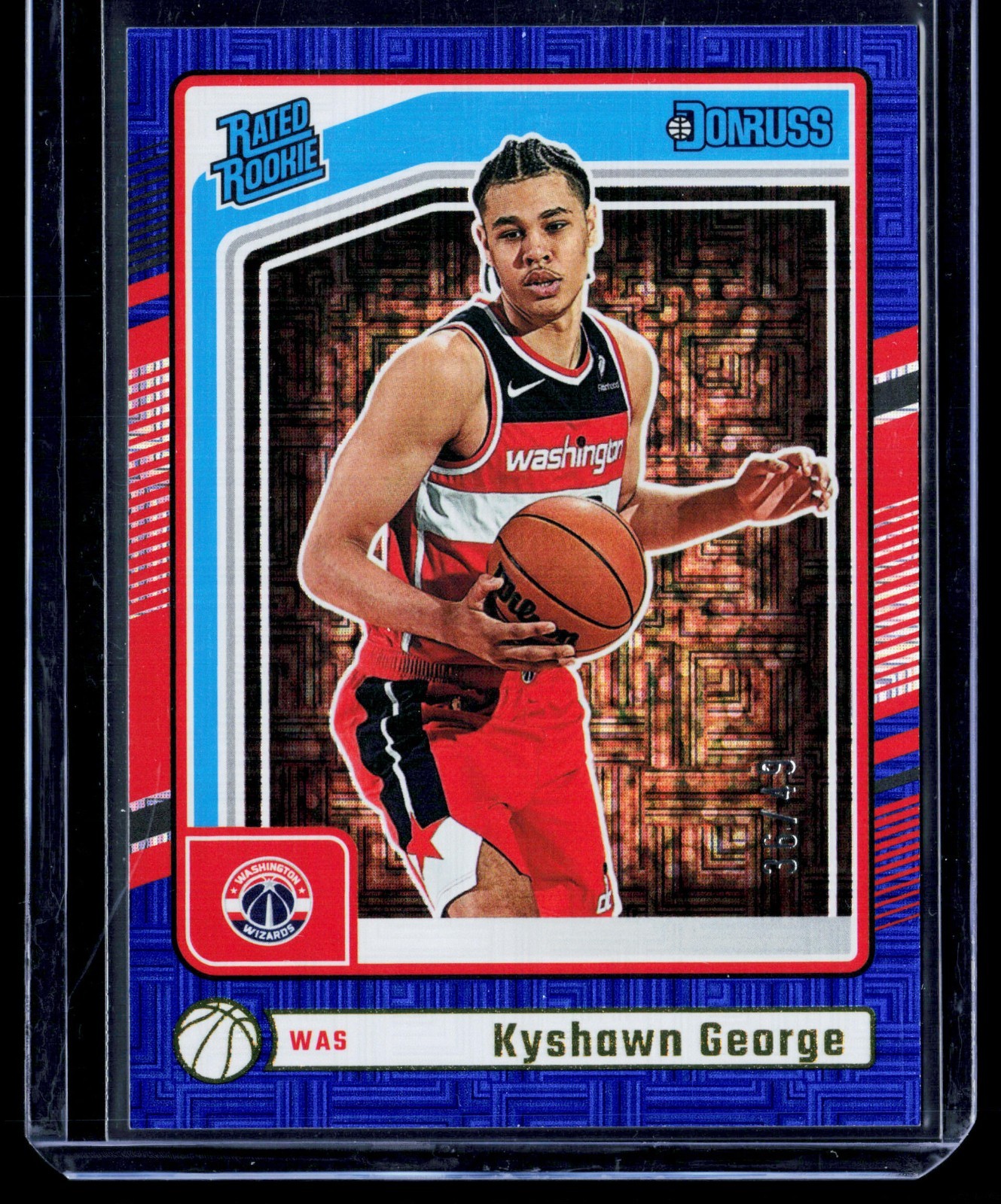 2024-25 Panini Donruss - Rated Rookie Kyshawn George #225 Choice Blue 36/49 (RC)