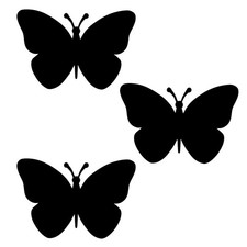 WSQ Retractable Screen Door Decals 3-Pack - Size 3.5" - Butterfly Black -...