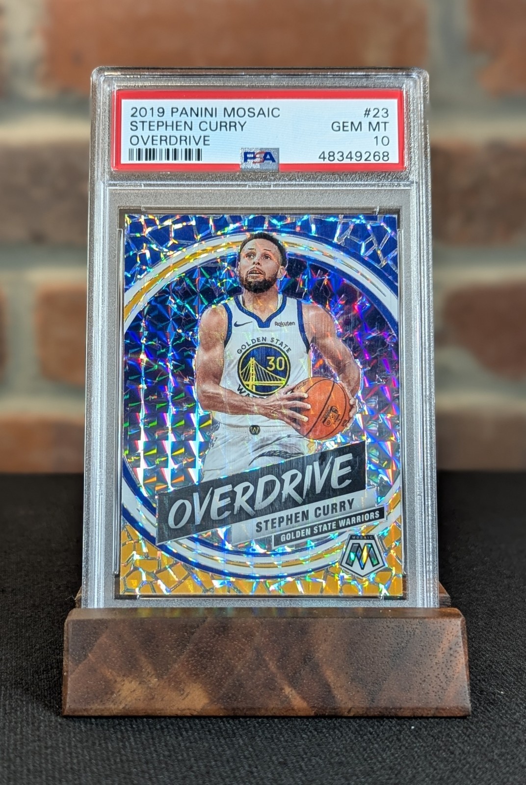 2019-20 Panini Mosaic Overdrive Stephen Curry #23 Warriors PSA 10 GEM MINT view 3