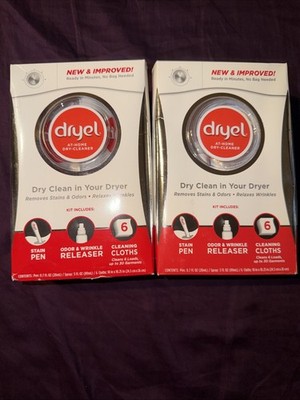 2 pack Dryel At Home Dry Cleaner Starter Kit with 6 Cleaning Cloths, Fresh Scent
