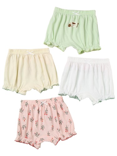 Copripannolini Bambina Stampa Plaid Pantaloncini Casual Confezione 4 Carini Bloomers Set - Foto 61 di 110