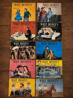 Vintage Walt Disney Mickey Mouse Club Magazines Lot of 10 1956-57 READ