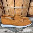 Cole Haan LunarGrand Tassel Kiltie Camello Tan Burnt Orange Suede Loafer Mens 8