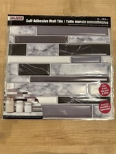 5pc Peel Stick Wall Tile ADH Mosaic Black/White/Grey Lightweight 12"