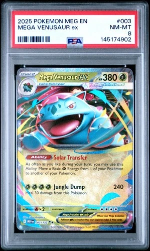 2025 POKEMON MEG EN-MEGA EVOLUTION #003 MEGA VENUSAUR EX PSA 8