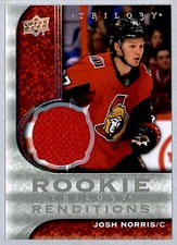 Josh Norris 2020-21 UD Trilogy Renditions Rookie Jersey #RR-19 Ottawa Senators