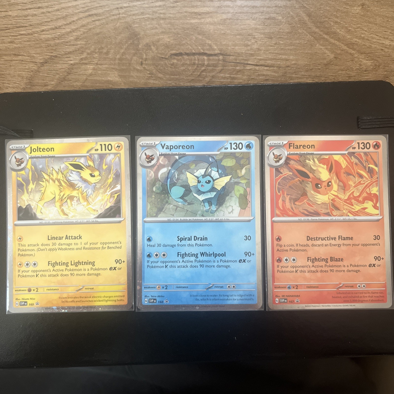 Pokémon TCG Vaporeon Flareon Jolteon Lot Promo Black Star 167 168 169 NM