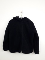 M&S Women's Coat Black Hooded Full Zip Fleece Lined Borg Jacket New