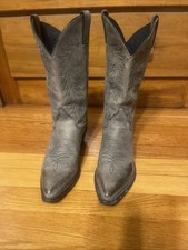 Justin L4939 Cowgirl Gray Leather Boots Women’s Size 8B Made IN USA
