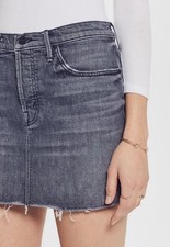 Mother Superior Vagabond Mini Fray Denim Skirt Color Pedal To The Metal Size 24