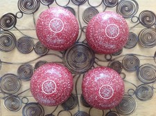 Henselite Tiger Bowls, Red & White Speckled, Size 4, WBS 19, Excellent Condition