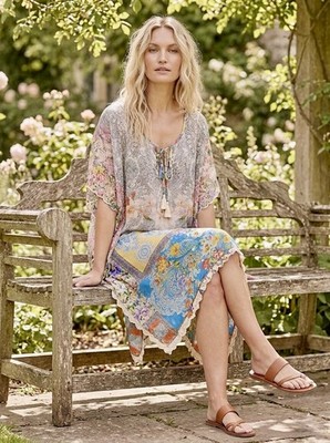 NEW Johnny Was XXL Plus Long Kimono Kaftan Poncho Cover Up Dress Silky Bohemian