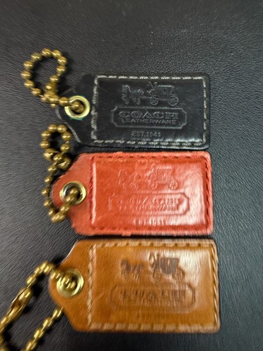 Coach 3" Horse and Carriage Leatherware Hangtags Lot of 3 (Lot 2493)
