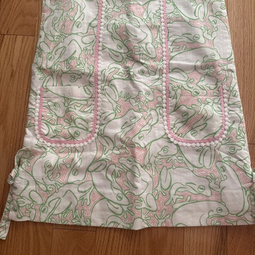 Vintage Lilly Pulitzer Pink Green White Frogs Girls Lined Shift Dress Size 12 - Picture 2 of 6