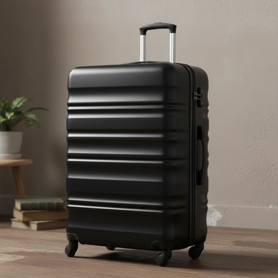 Koffer Hartschale Trolley Rollkoffer Reisekoffer TSA Schloss 77cm schwarz