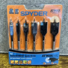 Spyder Stinger Spade Bit Kit 6 PC Non-Clogging Auto-Feed Tip 11002