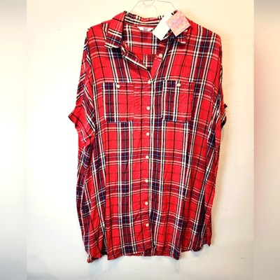 red plaid dress target Target Ascot & Hart New Plaid Button Down Dress Red Check Lightweight Dress  S