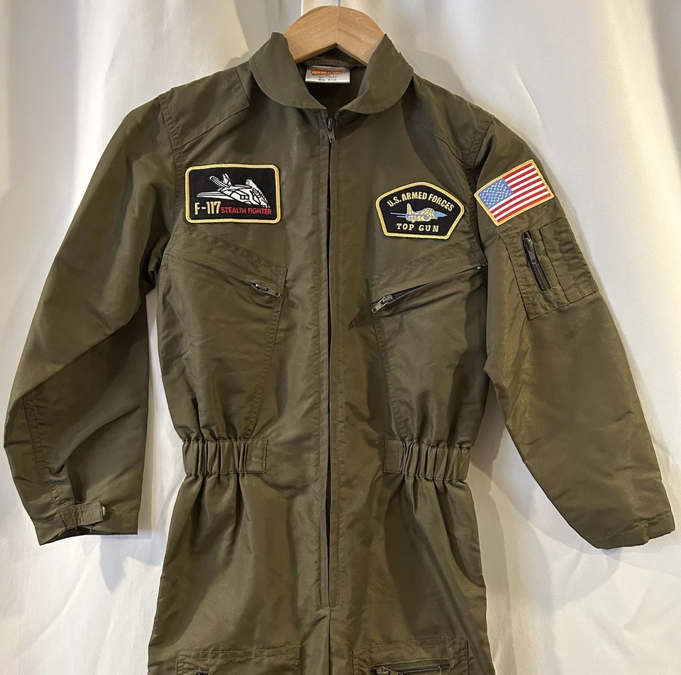 Mono de vuelo Top Gun para niños con parches talla 8-10 Foto 2 de 4