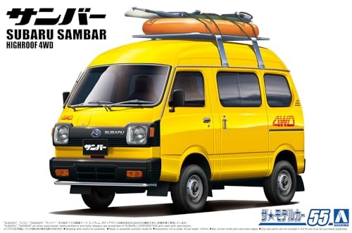 Aoshima 1/24 Subaru Sambar K88 High Roof 4WD 1980 Pre-Colored Model Kit Y863418-image