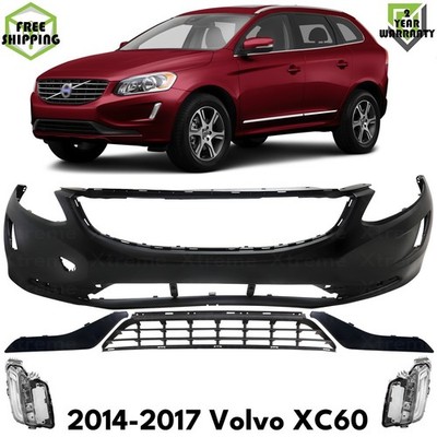 Front Bumper Cover Primed Plastic & Turn Signal Lights For 2014-2017 Volvo XC60