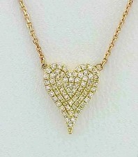 2 Ct Round Cut Lab Created Diamond Women's Heart Pendant 14K Yellow Gold Plated