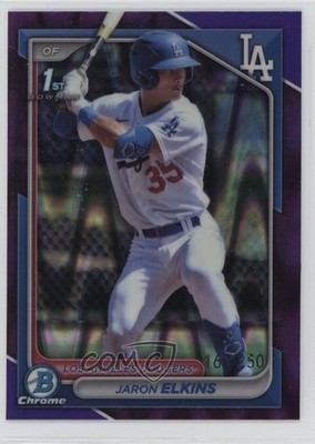 2024 Bowman Chrome Prospects Purple RayWave Refractor 16/250 Jaron Elkins 1i3r