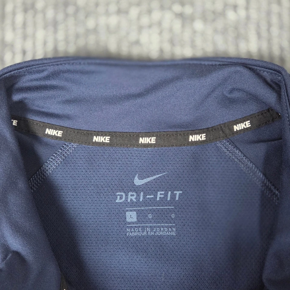Pullover Nike Dri Fit Voleibol Cuarto Cremallera Manga Larga Para Mujer L Azul Marino Foto 3 de 4